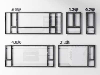 现代窗户3D模型下载